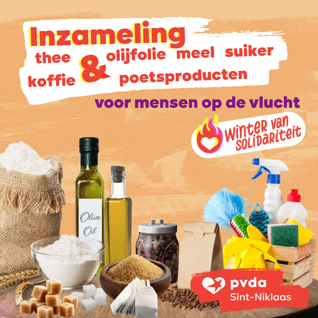 Winter van solidariteit - Inzameling thee, koffie, olijfolie, bloem, suiker & poetsproducten