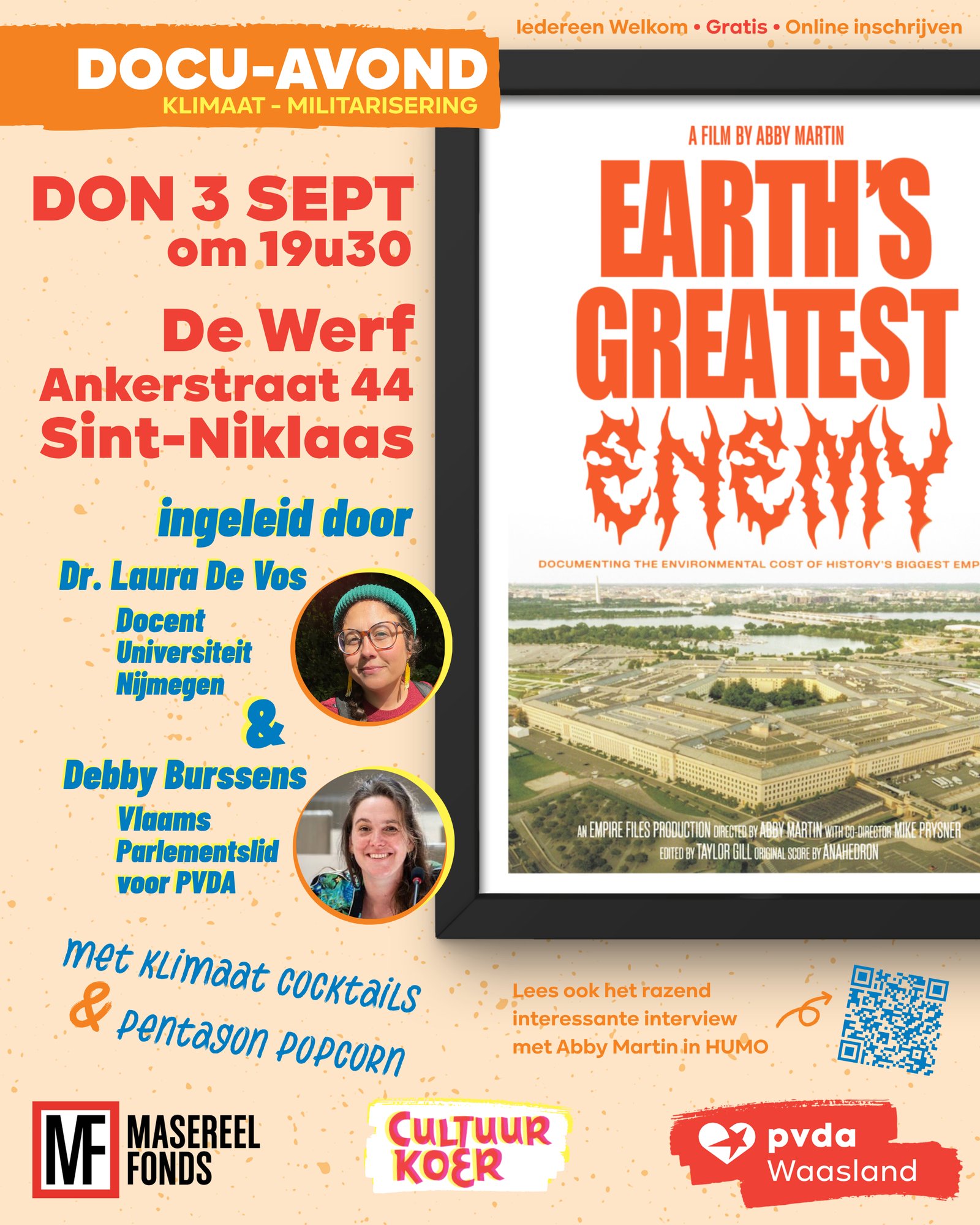Docu avond Earth's Greatest Enemy - Don 3 sept 19u - De Werf Sint-Niklaas - Cultuur Koer Docu avond Earth's Greatest Enemy - Don 3 sept 19u - De Werf Sint-Niklaas - Cultuur Koer
