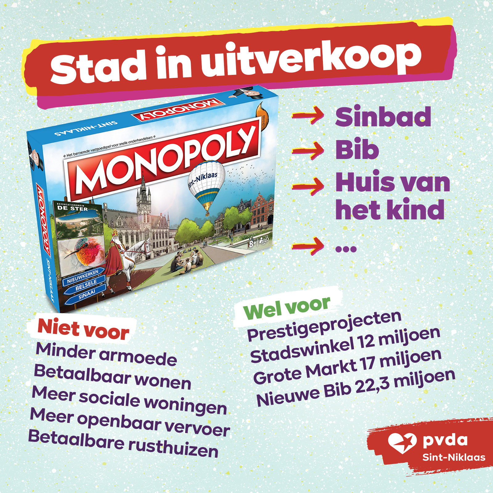Stadsbestuur Sint-Niklaas speelt monopoly: te dure prestigeprojecten en verkoop stadseigendommen